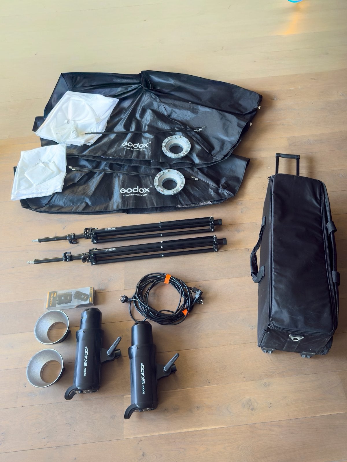 Complete Professionele Godox SK400 II Studioflitsset, Ophalen, Zo goed als nieuw, Studioflitser, Godox