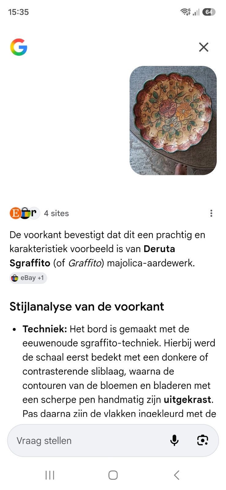 Antieke Deruta Sgraffito Majolica Schaal - Handgeschilderd, Antiek en Kunst, Ophalen