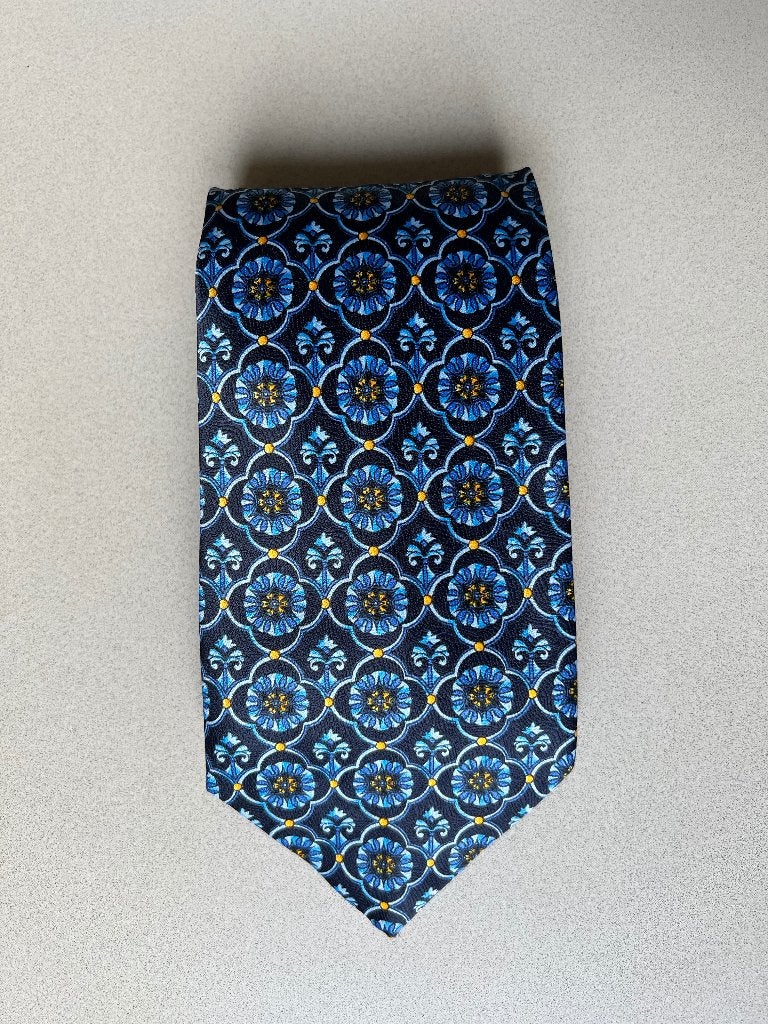 Stropdas van C&A Canda blauw marine geel, Kleding | Heren, Stropdassen, Ophalen, Blauw, C&A, Zo goed als nieuw