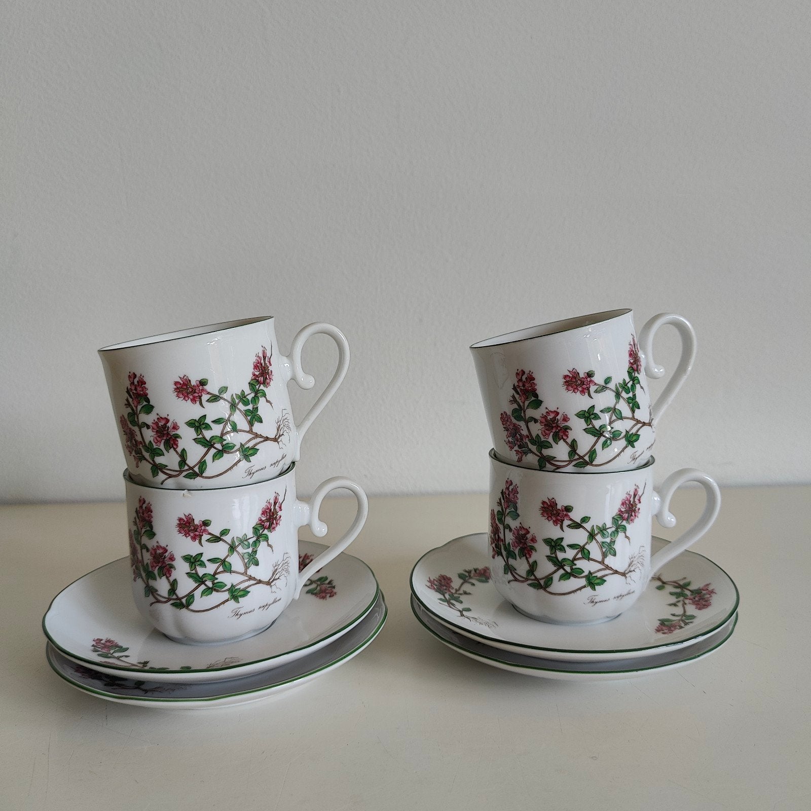 Seltmann Weiden Bavaria kop en schotel set 4x Renate Flora, Gebruikt, Overige merken, Vintage, Ophalen of Verzenden