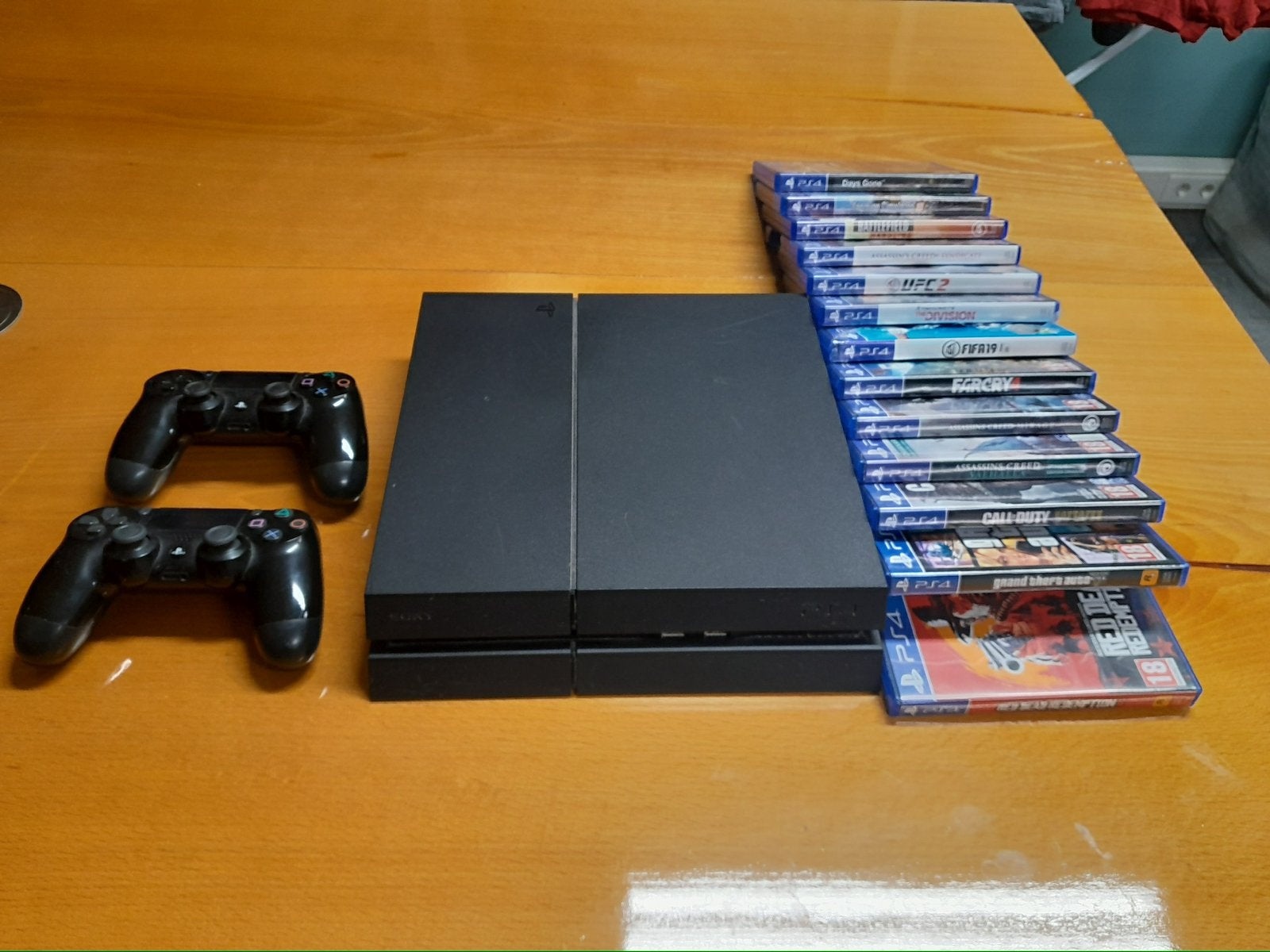 Playstation 4 met 2 controllers en 13 spellen, Ophalen, Gebruikt, Met 2 controllers, Original