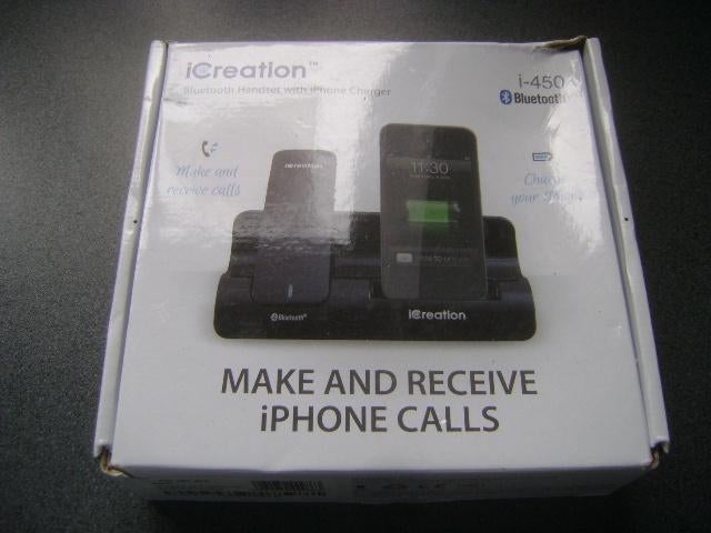 iCreation bluetooth handset with iPhone charger, Telecommunicatie, Mobiele telefoons | Apple iPhone, Ophalen of Verzenden, Zo goed als nieuw