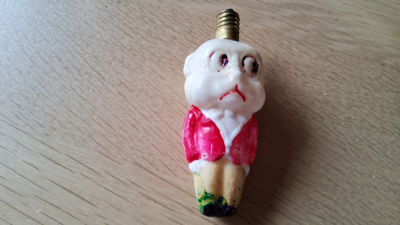 Antiek kerstboomverlichting glazen mannetje Figuur Lampje., Diversen, Ophalen of Verzenden