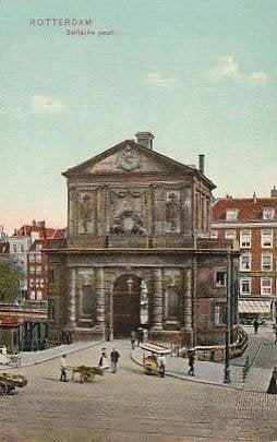 Rotterdam Delftsche poort, Ophalen of Verzenden, Voor 1920, Ongelopen, Zuid-Holland