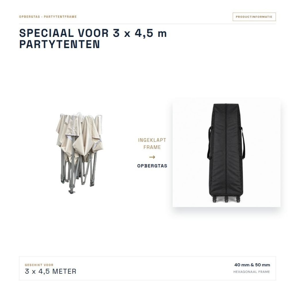 Foto 3 van Opbergtas Partytent 3x4,5m met Wieltjes – Stevige opbergtas