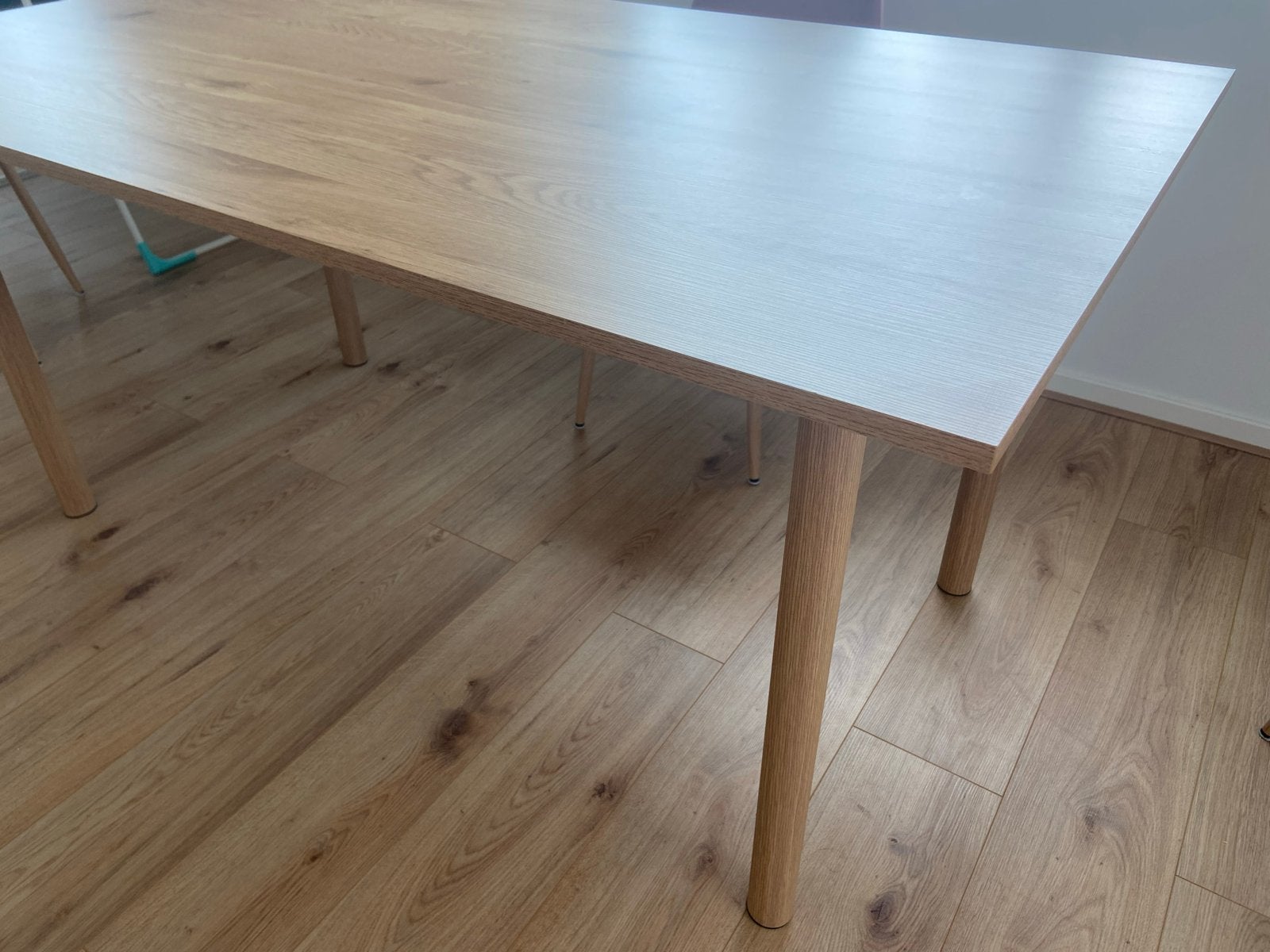 Jysk Alsted eettafel - Eikenkleurig - 160x90 cm, Ophalen, 50 tot 100 cm, Zo goed als nieuw, 150 tot 200 cm