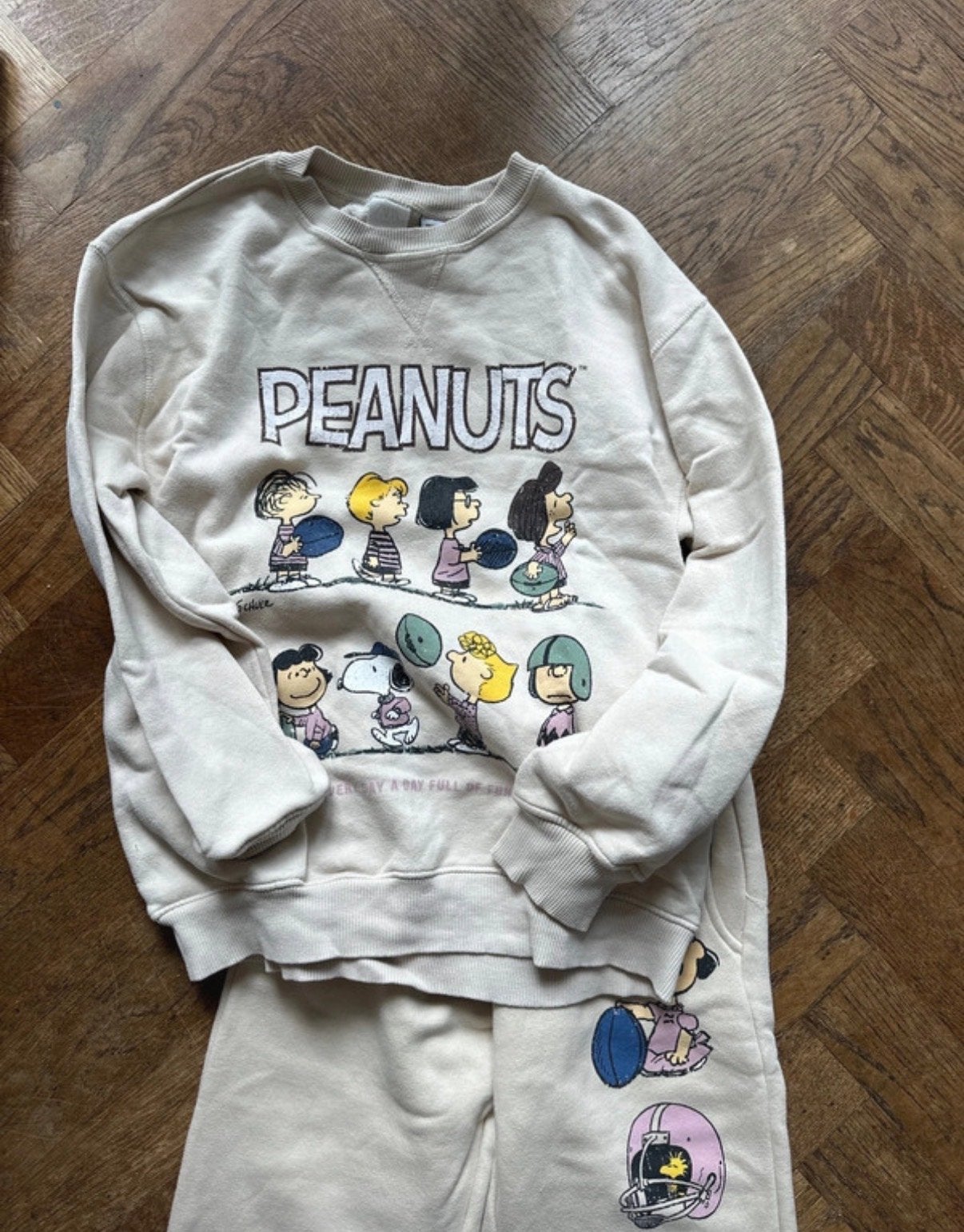 Zara Peanuts sweater en broek maat 152 (11-12 jaar), Ophalen of Verzenden, Gebruikt, Jongen of Meisje, Trui of Vest
