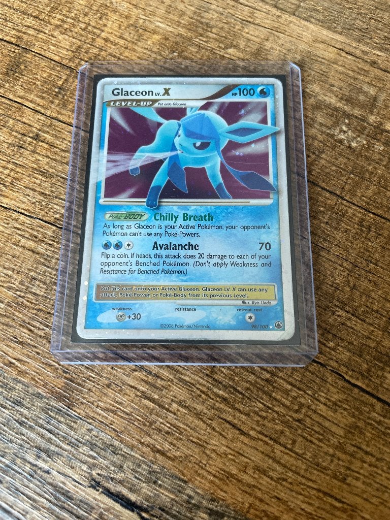Glaceon lv. X 2008 Pokémonkaart, Ophalen of Verzenden, Zo goed als nieuw, Losse kaart, Foil