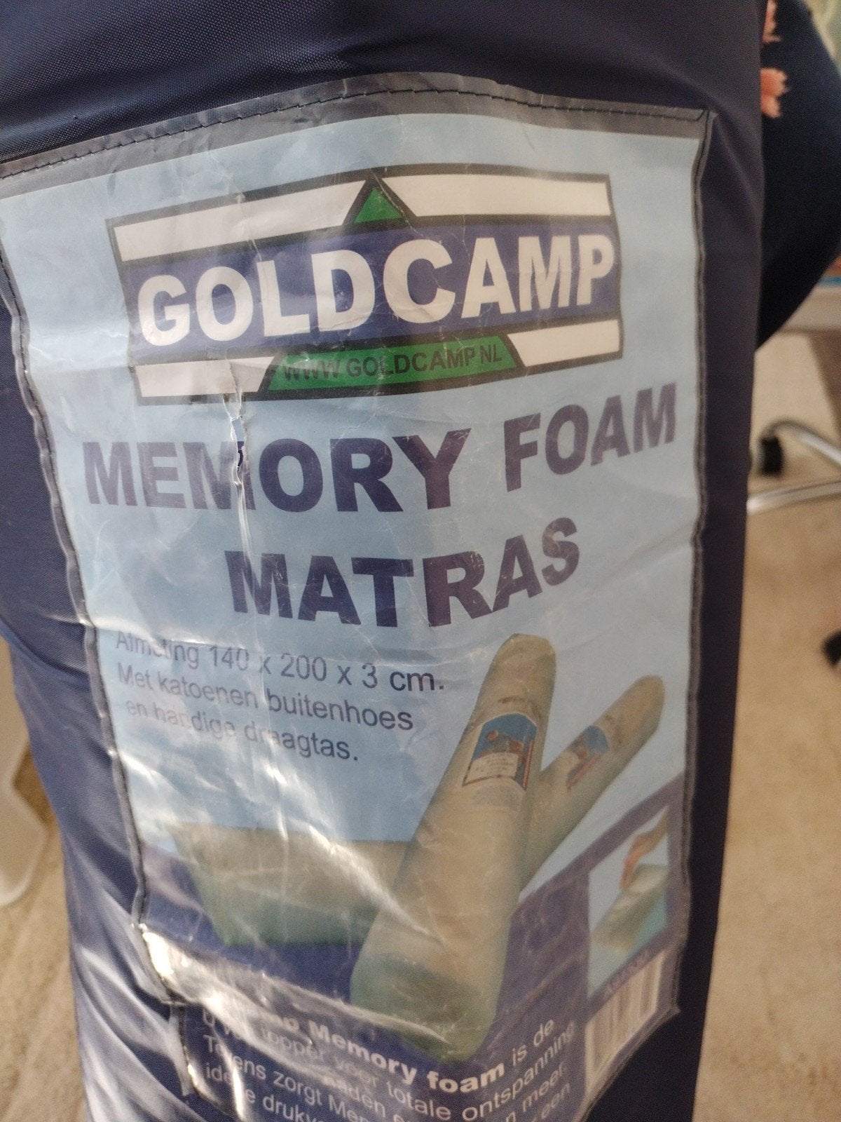 Goldcamp Memory Foam Matras 140x200x3cm, Ophalen, Zo goed als nieuw, 2-persoons