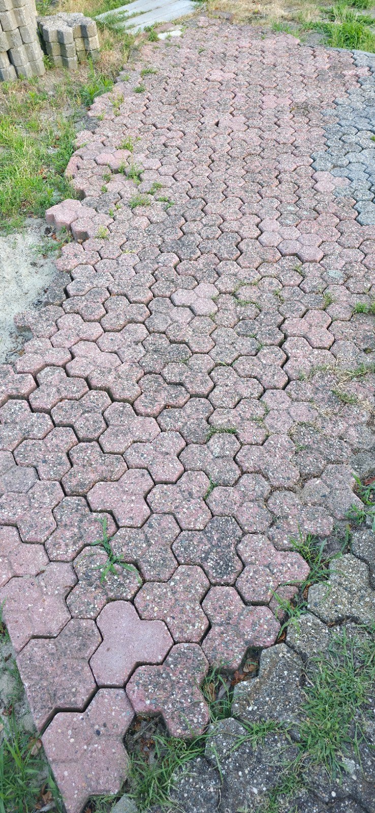 rode t-3 stenen,  gratis.  ongeveer 8 m2, Tuin en Terras, Ophalen, Gebruikt, Beton, Klinkers