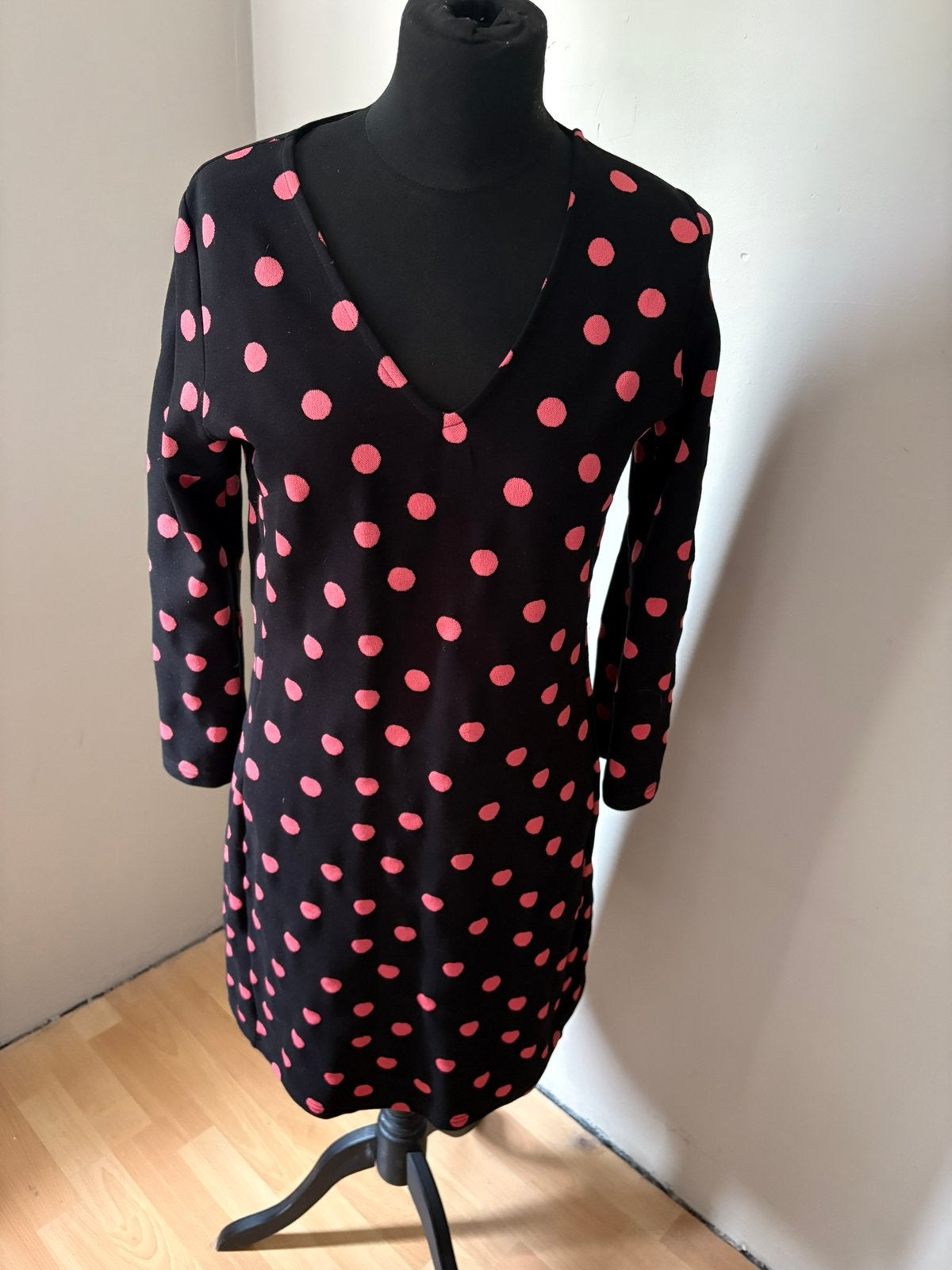 Juffrouw Jansen mooie polkadot jurk mt L ZGAN, Ophalen of Verzenden, Zo goed als nieuw, Maat 42/44 (L), Meerkleurig