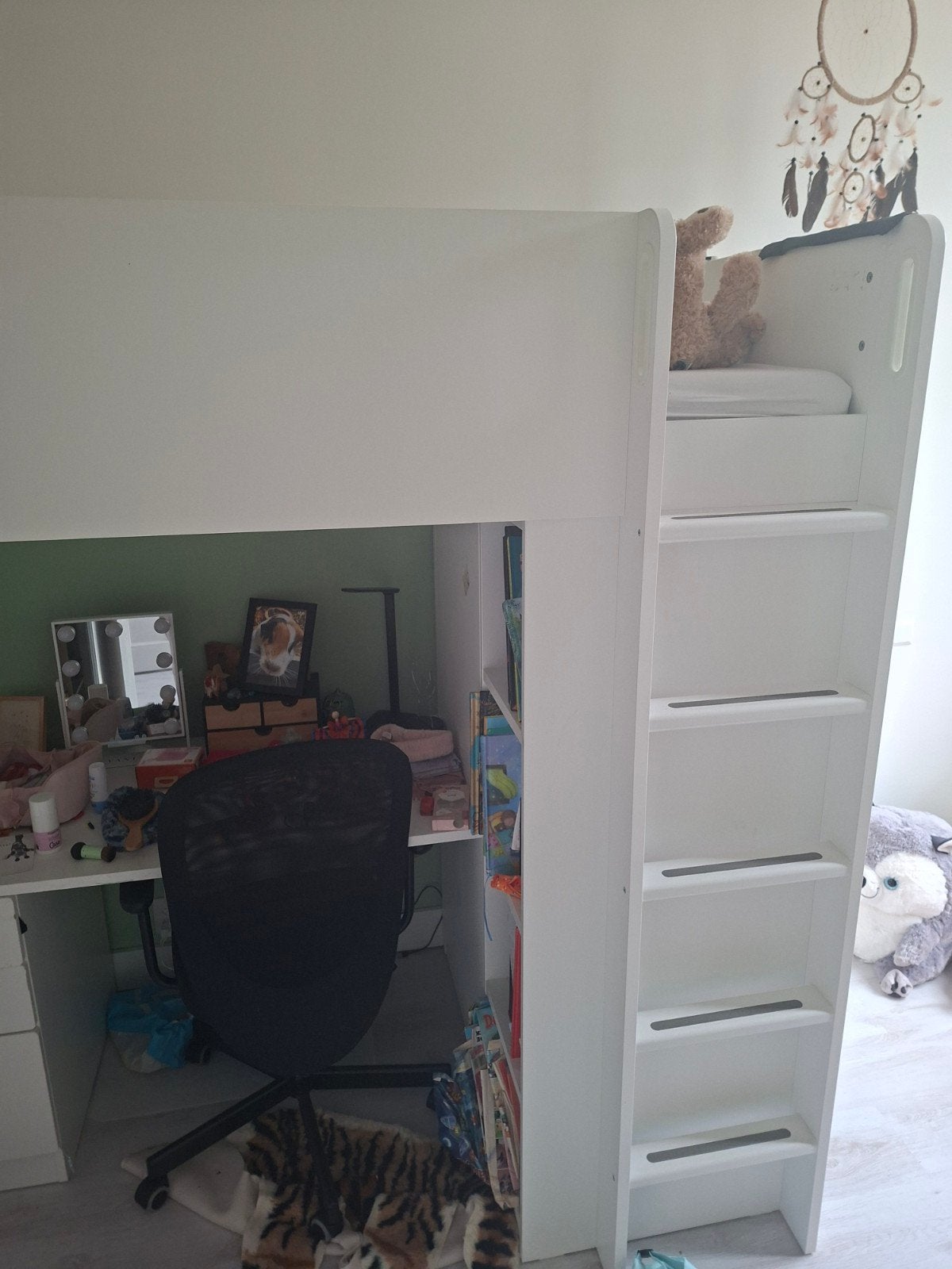 IKEA Stuva Hoogslaper met bureau, kledingkast en boekenkast, Ophalen, Eenpersoons, Zo goed als nieuw, 200 cm
