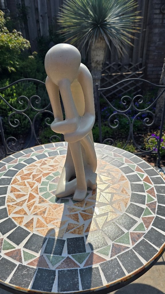 Handgemaakt Natuursteen Beeld - Abstract Mensfiguur 40cm, Ophalen of Verzenden, Zo goed als nieuw, Mens