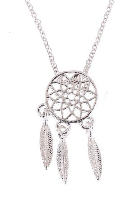 damesketting '' dromenvanger '' in zilverkleur - nieuw, Met hanger, Overige materialen, Nieuw, Ophalen of Verzenden