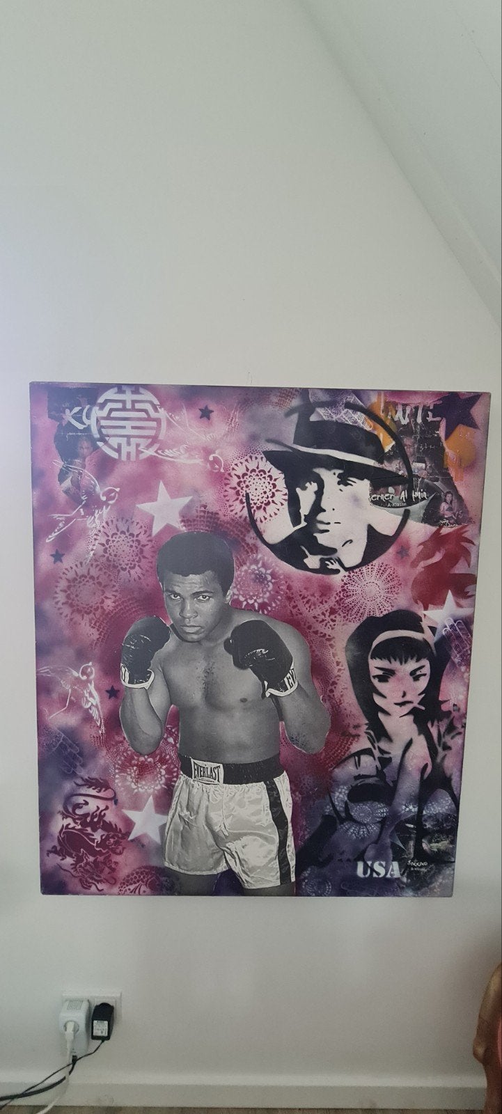 Modern Schilderij Muhammad Ali Pop Art Stijl, Antiek en Kunst, Kunst | Schilderijen | Modern, Ophalen