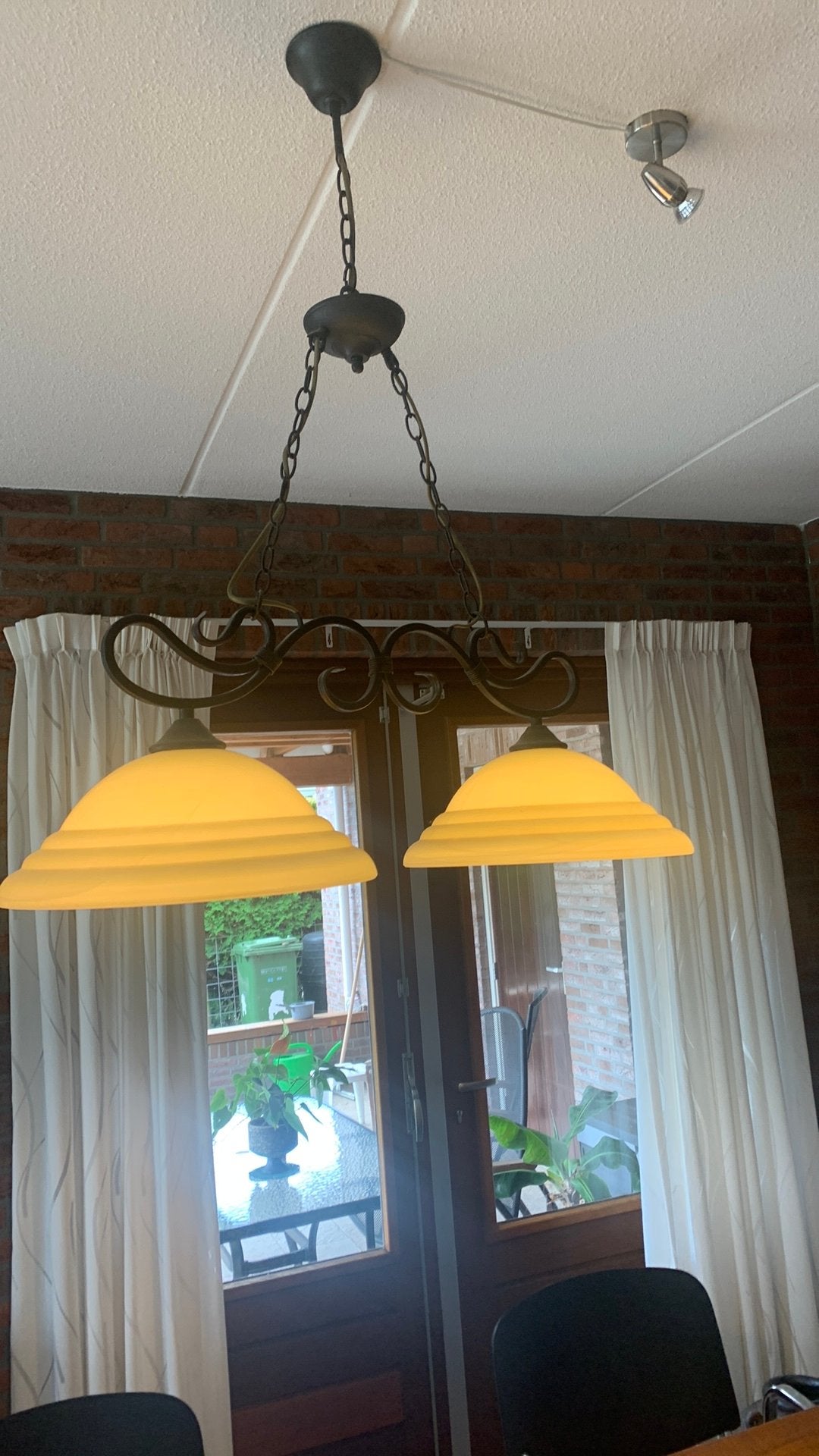 Mooie hanglamp, Huis en Inrichting, Lampen | Hanglampen, Ophalen, Zo goed als nieuw, Glas