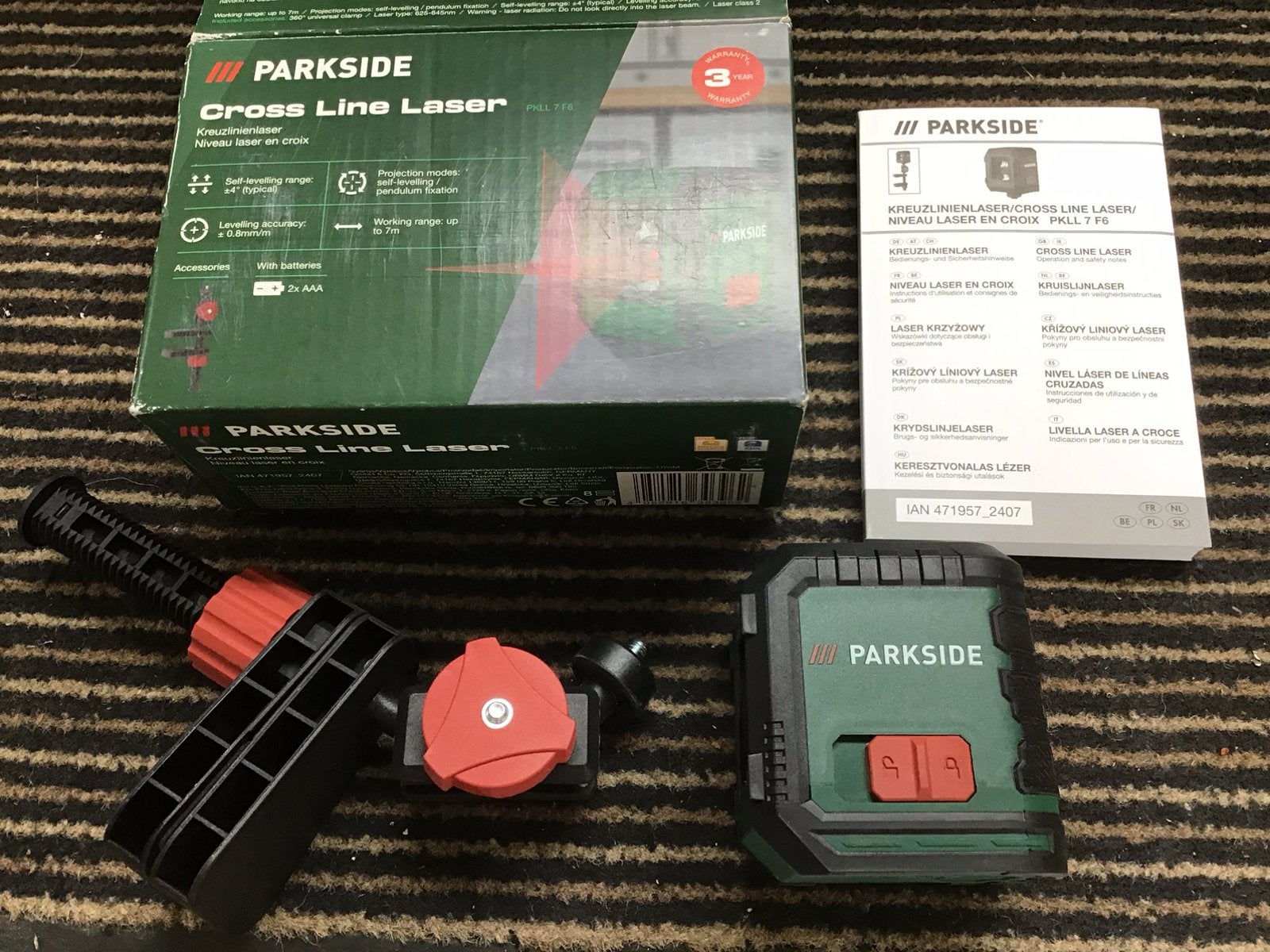 Parkside laser waterpas pkll 7 f6 nw in doos vaste prijs 5€, Ophalen of Verzenden, Nieuw