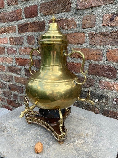 antieke messing 3 kranenkan, kraantjeskan, Groninger type, Ophalen of Verzenden, Koper