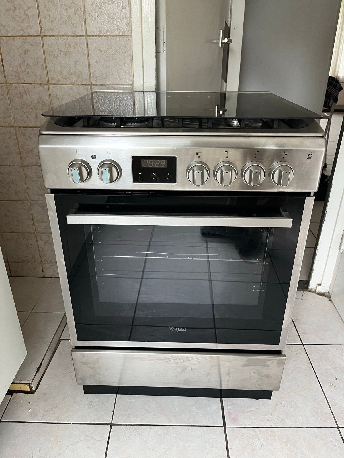 Whirlpool 6th Sense 4-pits gasfornuis - Z.g.a.n., Zo goed als nieuw, Gas, 85 tot 90 cm, 4 kookzones