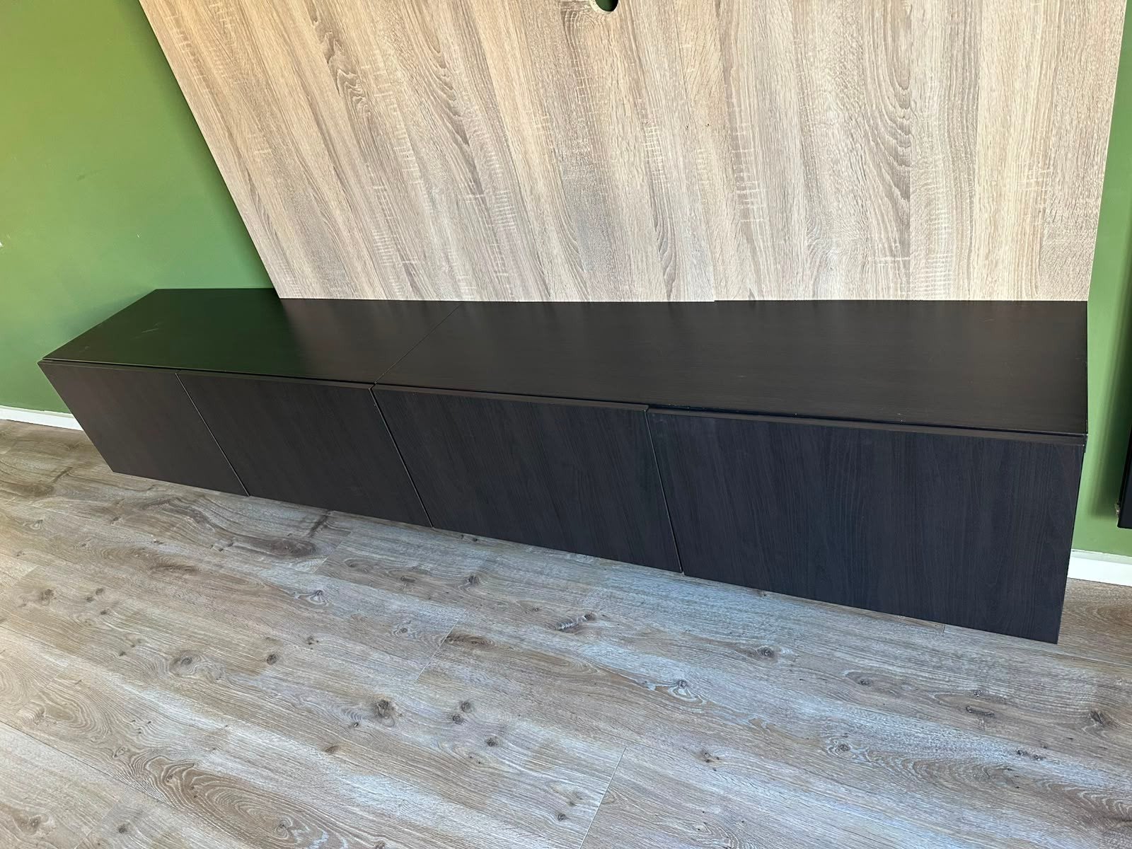 Black floating tv cabinet, Ophalen, Modern, Zwevend, Zo goed als nieuw, 200 cm of meer