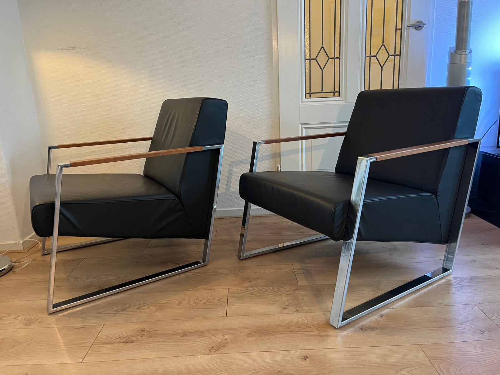 Harvink 2 Fauteuils model Banjer Zwart leer IZGST prijs p.st, Design, 75 tot 100 cm, Ophalen of Verzenden, Zo goed als nieuw