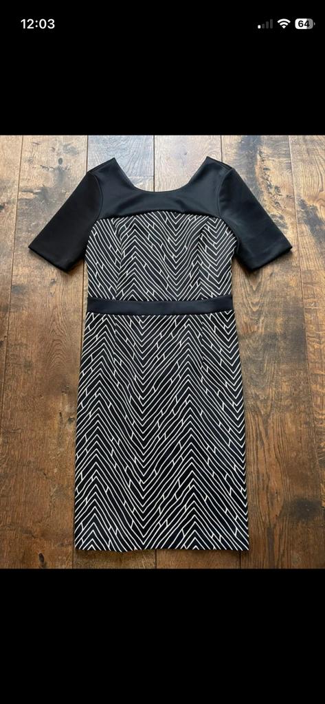 Stijlvolle jurk met geometrisch patroon van Mart Visser, Zwart, Ophalen of Verzenden, Zo goed als nieuw, Knielengte
