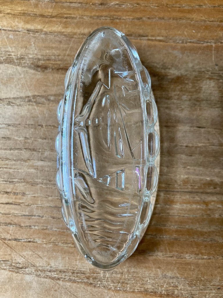 Vintage glazen puddingvorm zeilboot boot, Ophalen of Verzenden