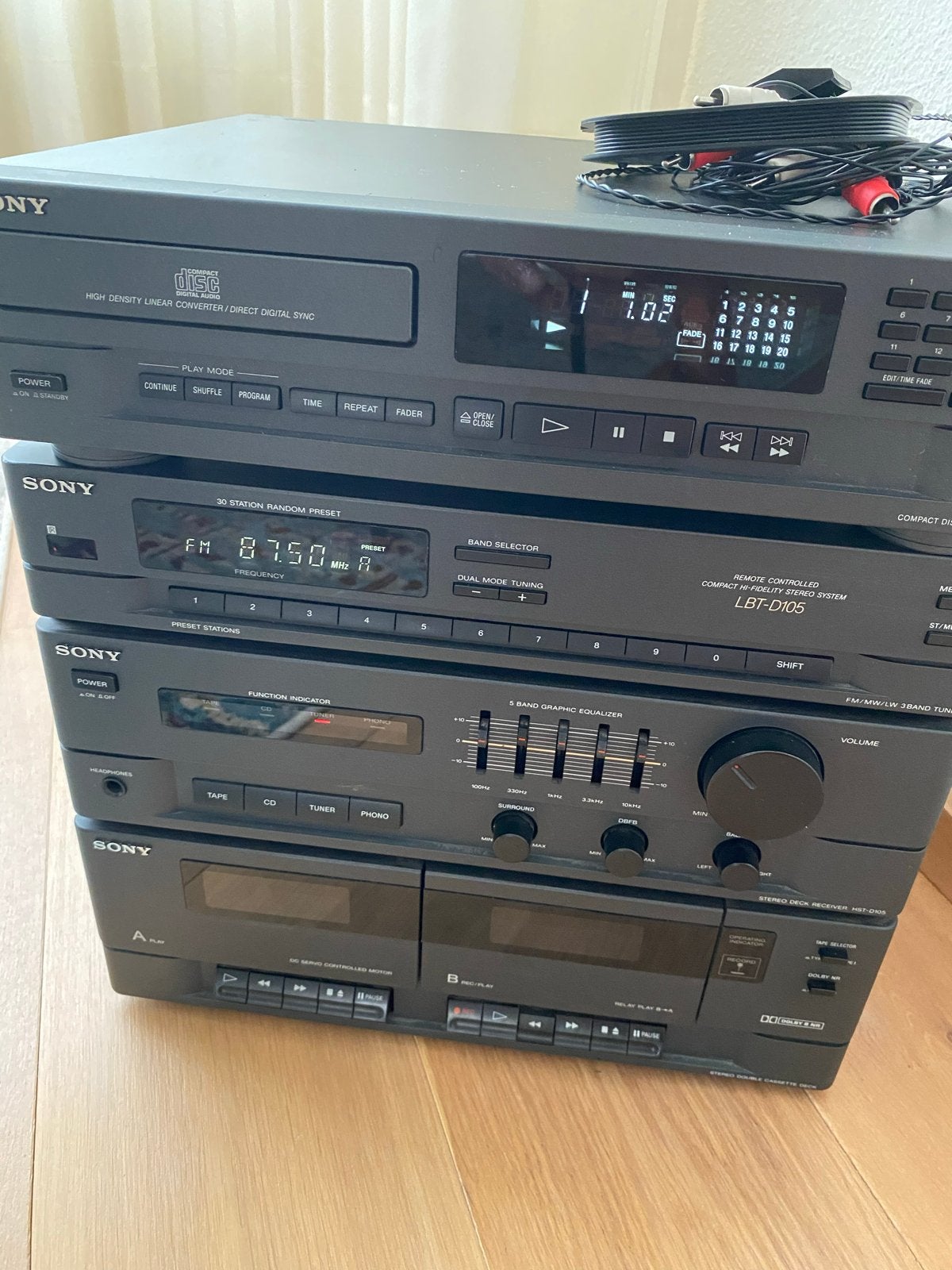 Sony Hifi-set met CD-speler, Tuner, Cassettedeck en Versterk, Audio, Tv en Foto, Stereo-sets, Gebruikt, Cassettedeck, Sony, Losse componenten