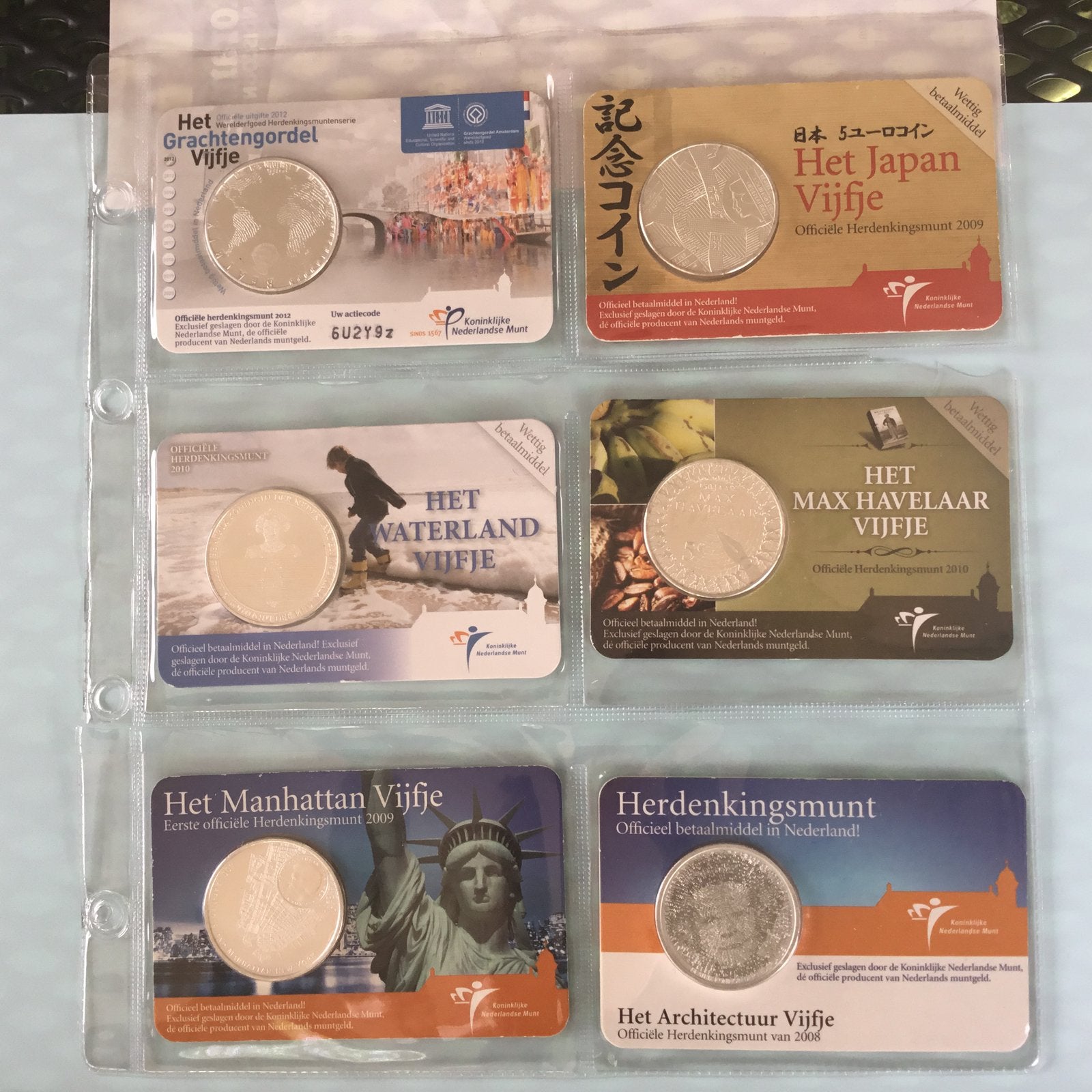 6X UNC COINCARDS ., Ophalen of Verzenden, Overige landen, 2 euro