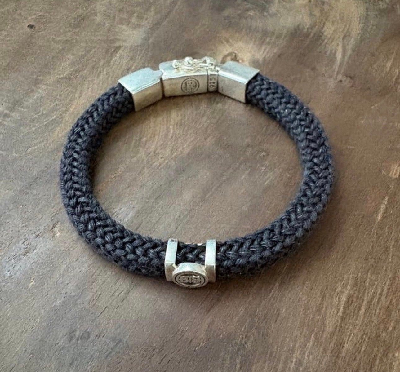 Buddha to Buddha Denise Cord Armband Zilver Zwart, Sieraden, Tassen en Uiterlijk, Armbanden, Ophalen of Verzenden, Zo goed als nieuw