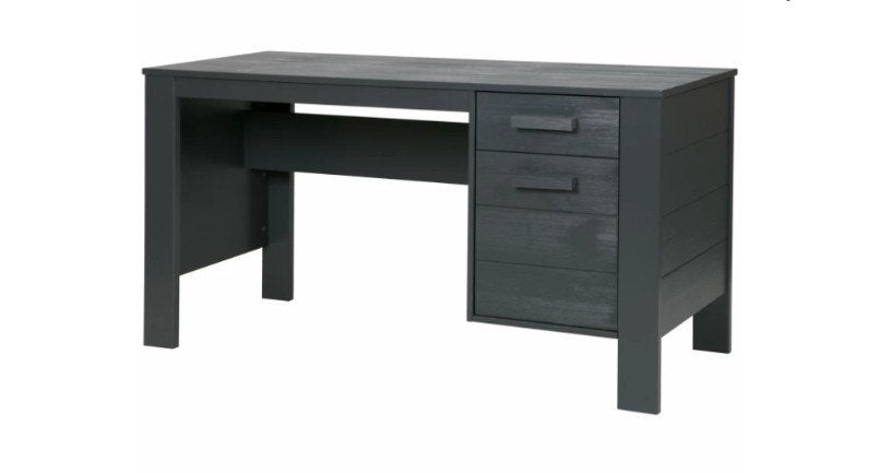 bureau Woood Dennis staalgrijs, Huis en Inrichting, Ophalen, Met lades, 141 cm, Hout