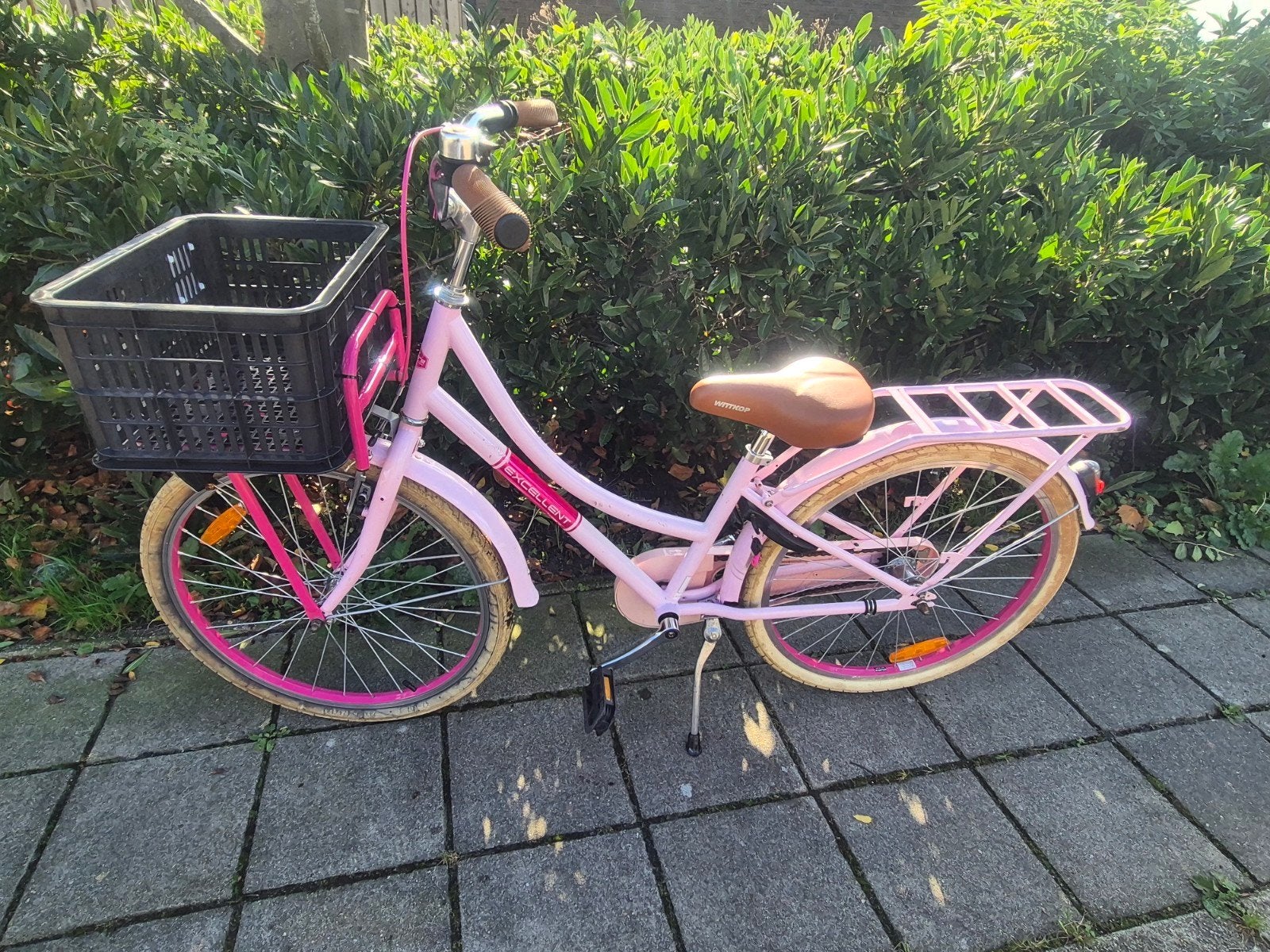 Volare Excellent Kinderfiets 24 inch met mand, Ophalen, Gebruikt, Volare Excellent, Terugtraprem