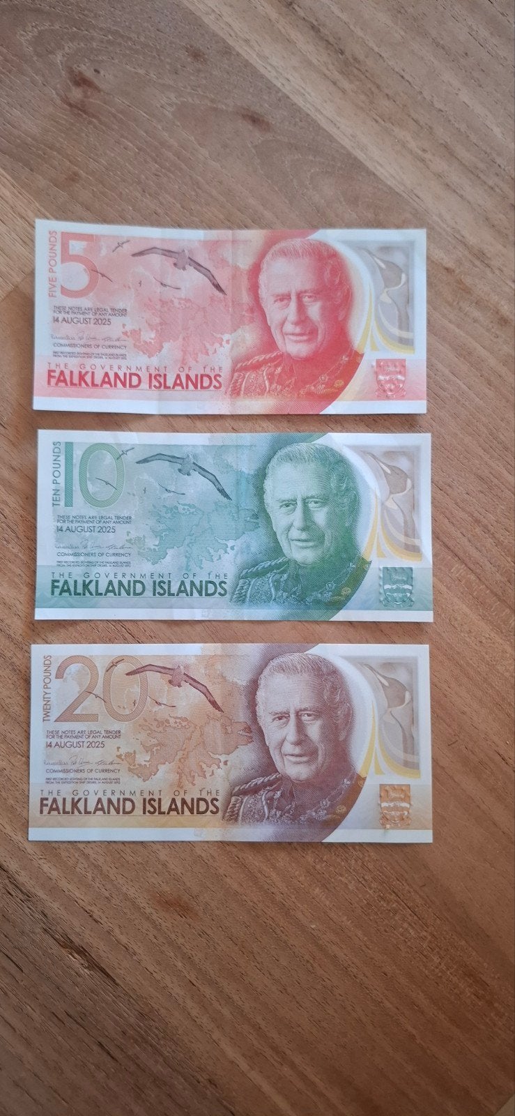 Setje bankbiljetten Falklandeilanden 5, 10 en 20 pond, Postzegels en Munten, Bankbiljetten | Europa | Niet-Eurobiljetten, Ophalen
