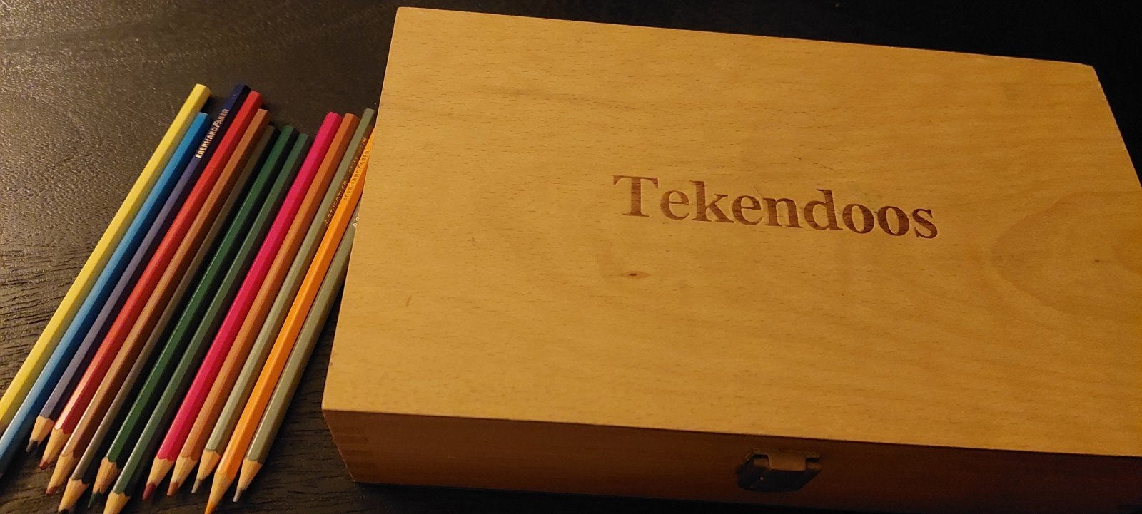 OUD HOUT TEKENDOOS EBERHARDFABER POTLOOD+ PASSER +pen+papier, Ophalen of Verzenden