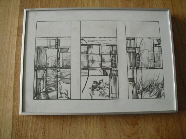 TE KOOP OUD TEKENING /SCHETS SCHILDERIJTJE, Ophalen