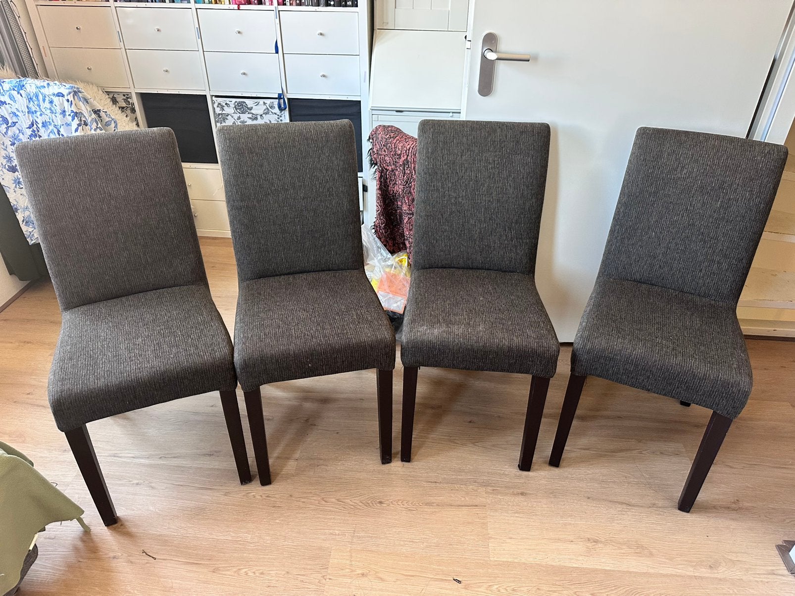 4 eetkamerstoelen, Huis en Inrichting, Ophalen, Gebruikt, Bruin, Vier