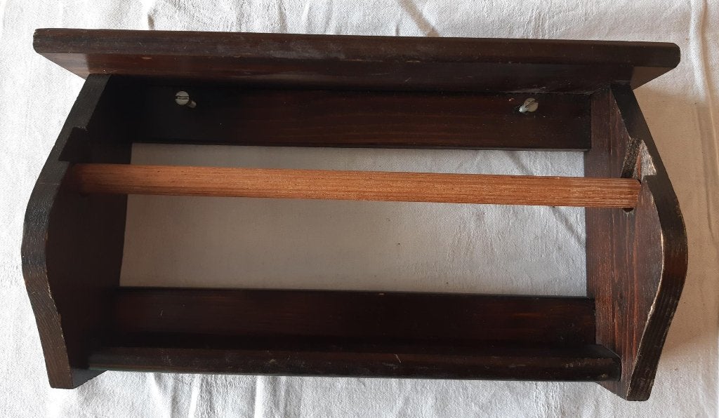 Houten keukenrolhouder * Retro, Ophalen, Huis en Inrichting