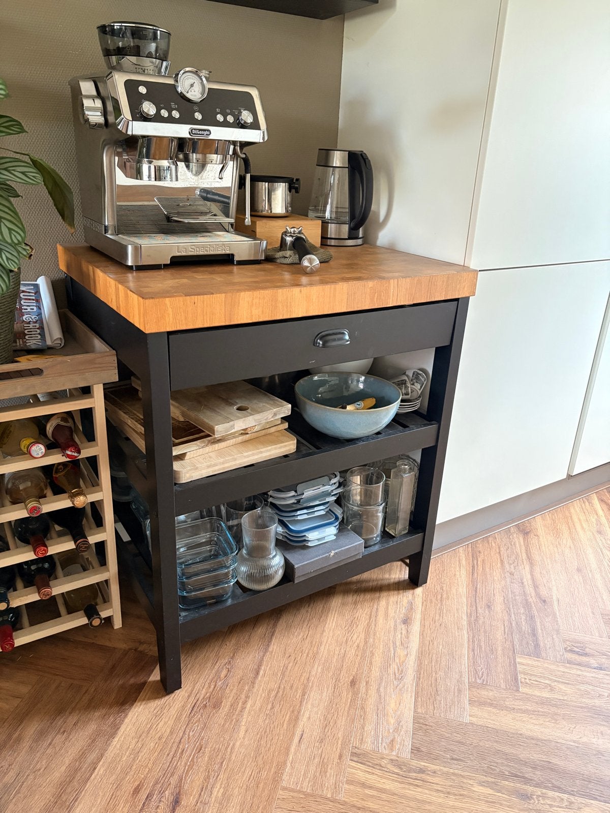 IKEA VADHOLMA Keukeneiland - Zwart/Eiken, Ophalen, Overige typen, Hout, IKEA