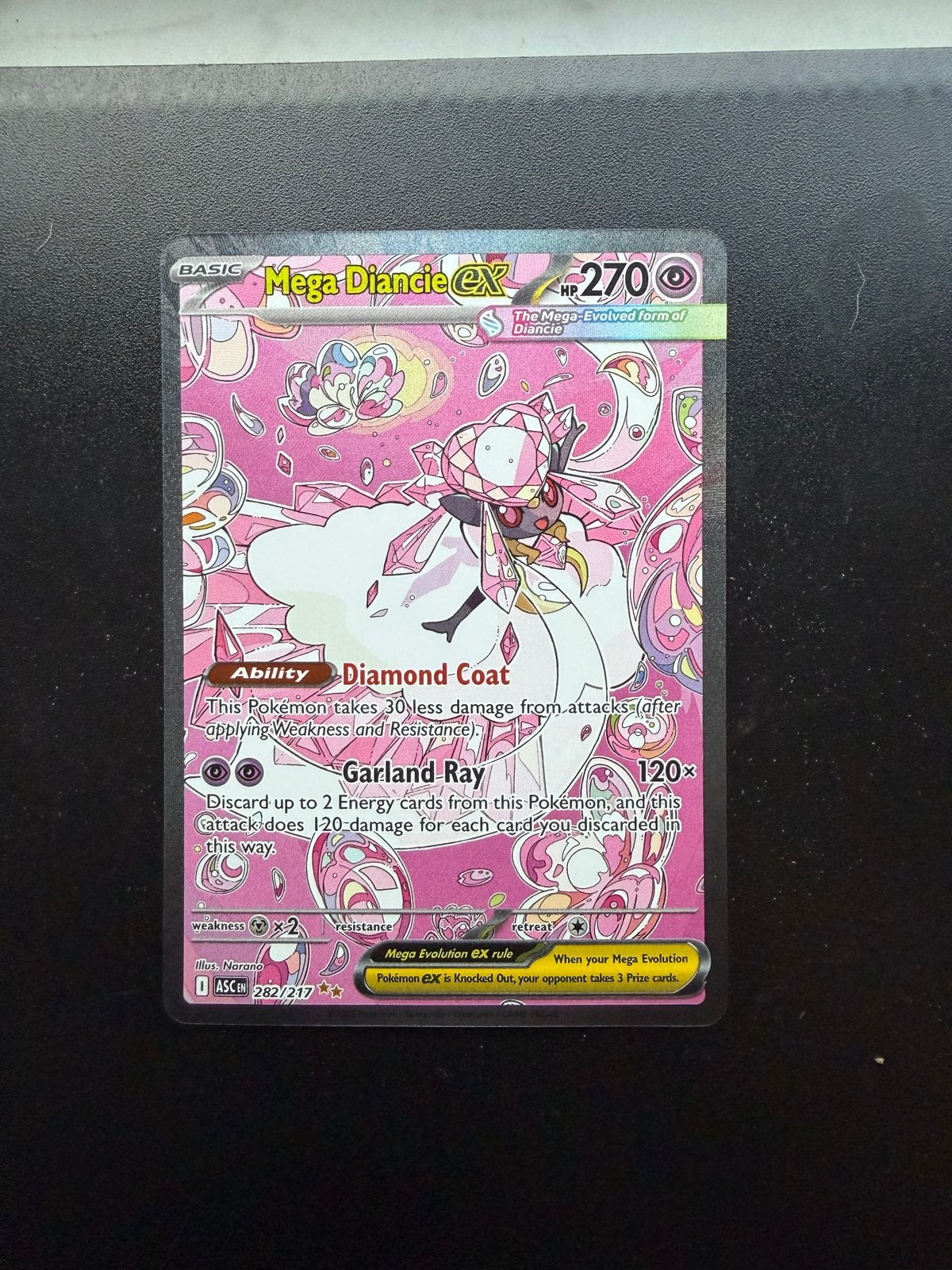 Mega Diancie EX 282/217 - Pokémon Kaart, Ophalen of Verzenden, Zo goed als nieuw, Losse kaart