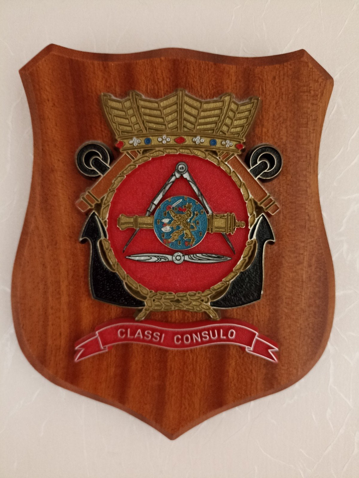 Militair wapenschild 'Classi Consulo' - Houten wanddecoratie, Ophalen of Verzenden