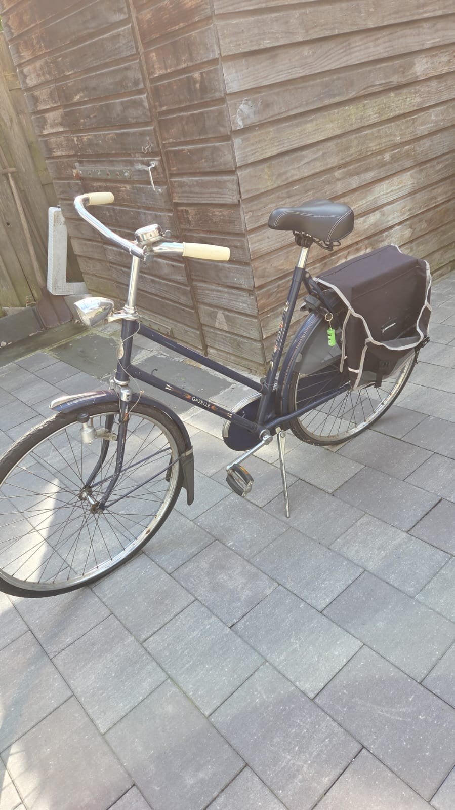 Gazelle damesfiets met lage instap en fietstassen, Ophalen, Terugtraprem, Gazelle, 53 tot 56 cm