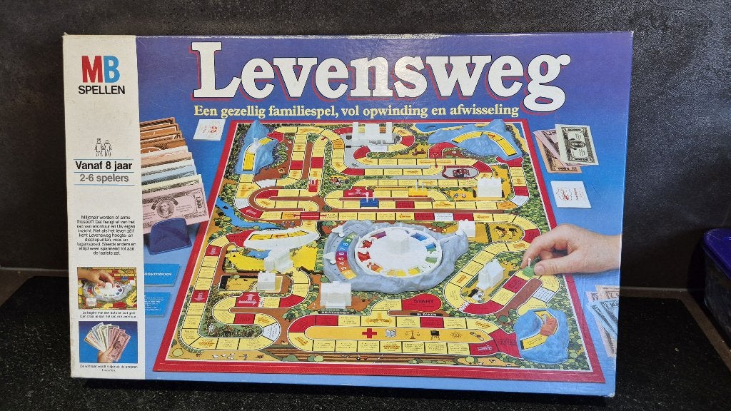 Levensweg, vintage bordspel, MB Spellen 1984. 8C10, Tweedehands verkoop, Tweedehands verkoop, Gebruikt, Ophalen of Verzenden