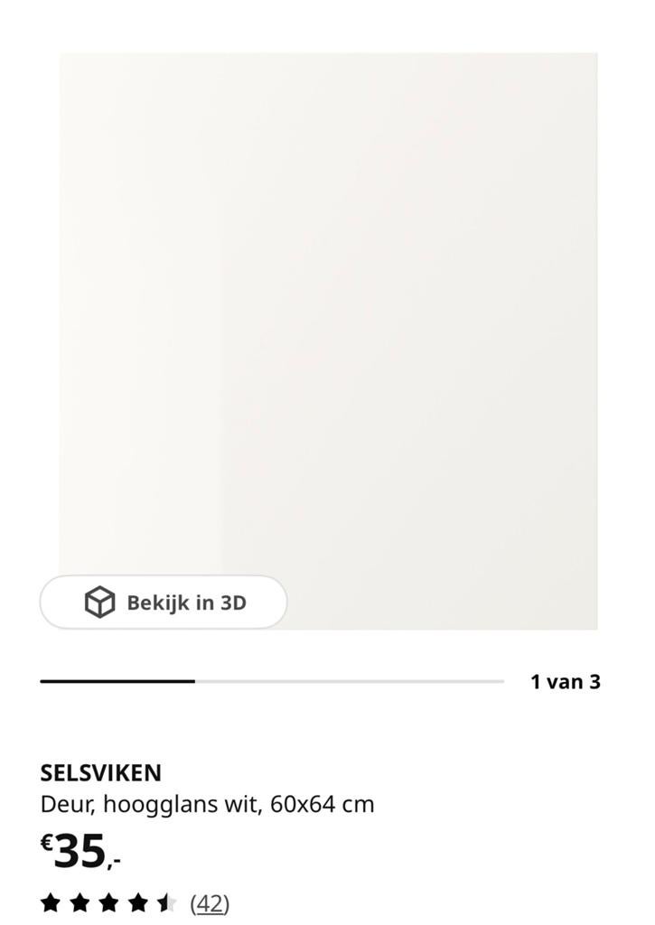 3x besta deur hoogglans wit selsviken, Ophalen, 25 tot 50 cm, 50 tot 100 cm, Minder dan 100 cm