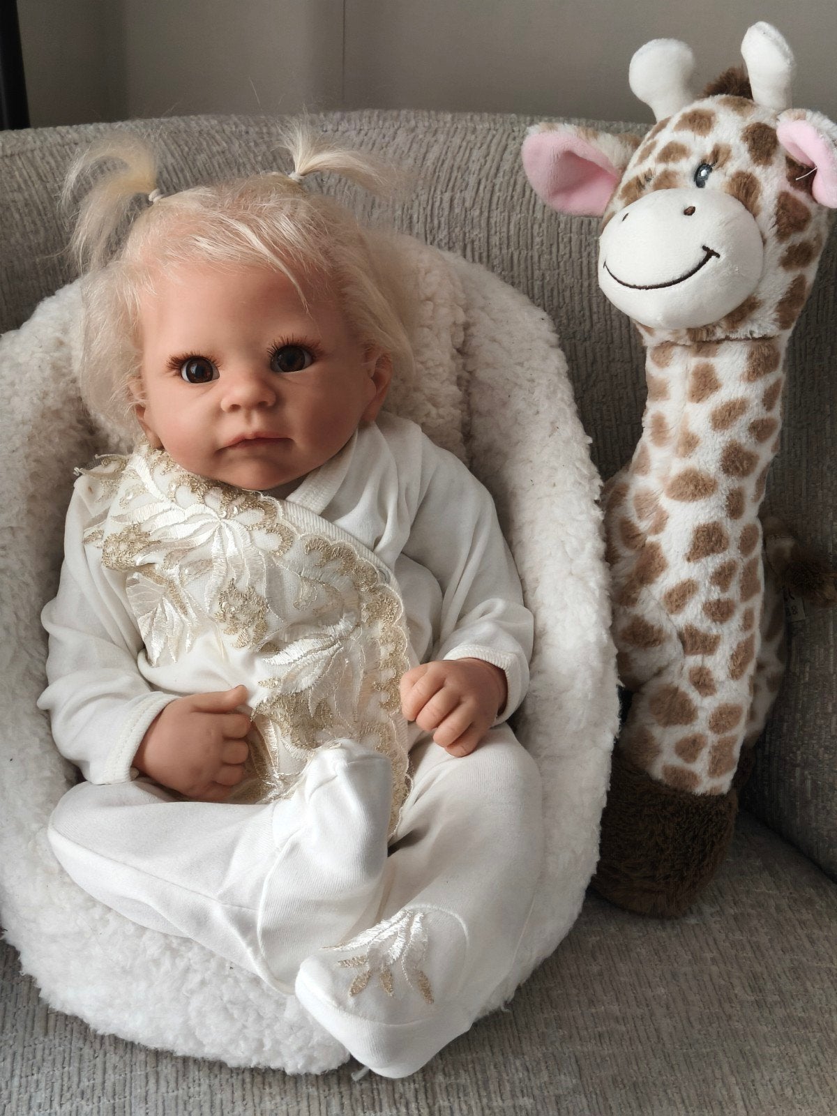Reborn pop Linda Murray "Harry" (meisje) - 47 cm, Verzamelen, Ophalen of Verzenden, Nieuw, Pop