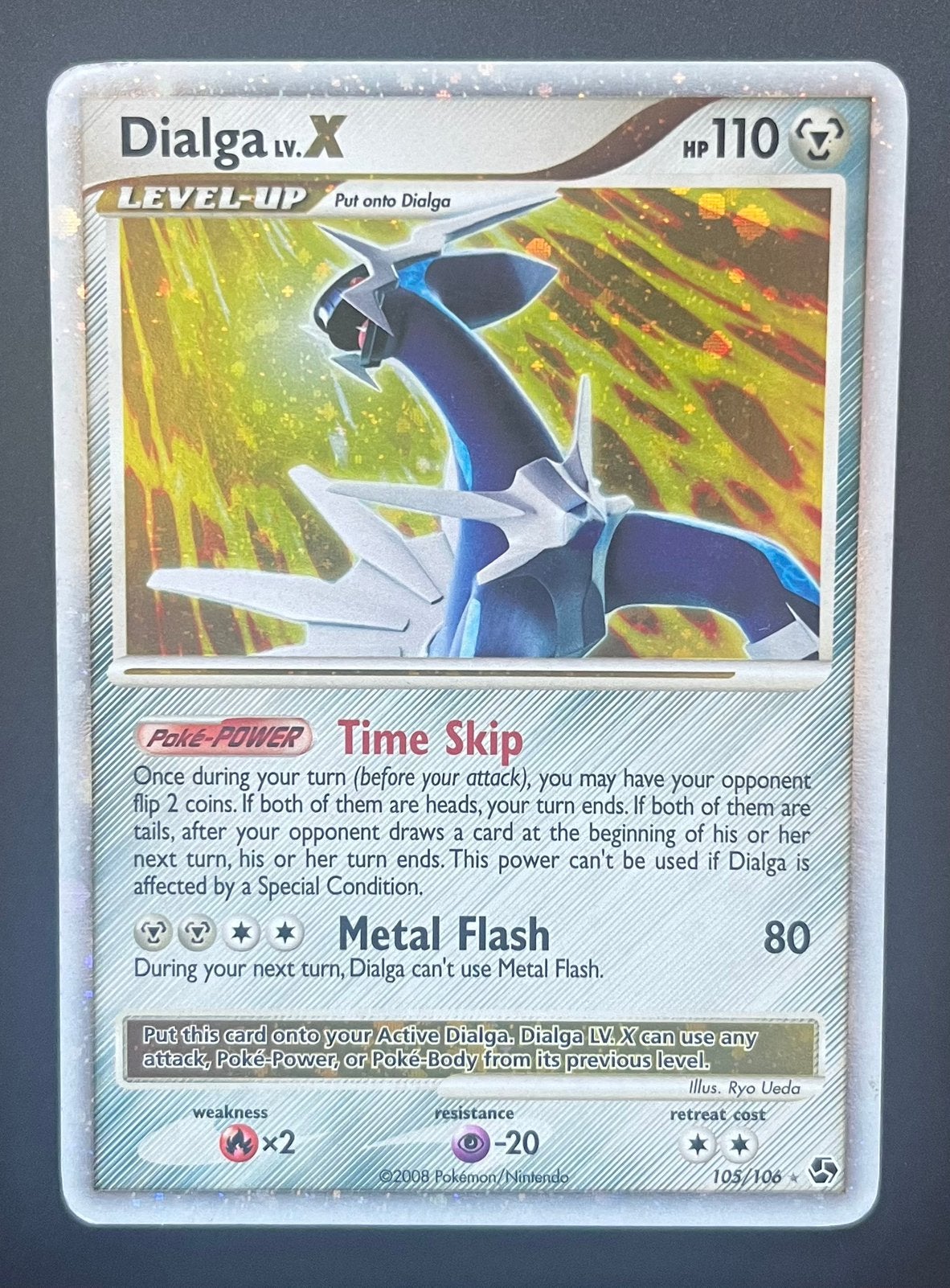 Dialga Lv X 105/106 (Moderately Played), Ophalen of Verzenden, Gebruikt, Losse kaart