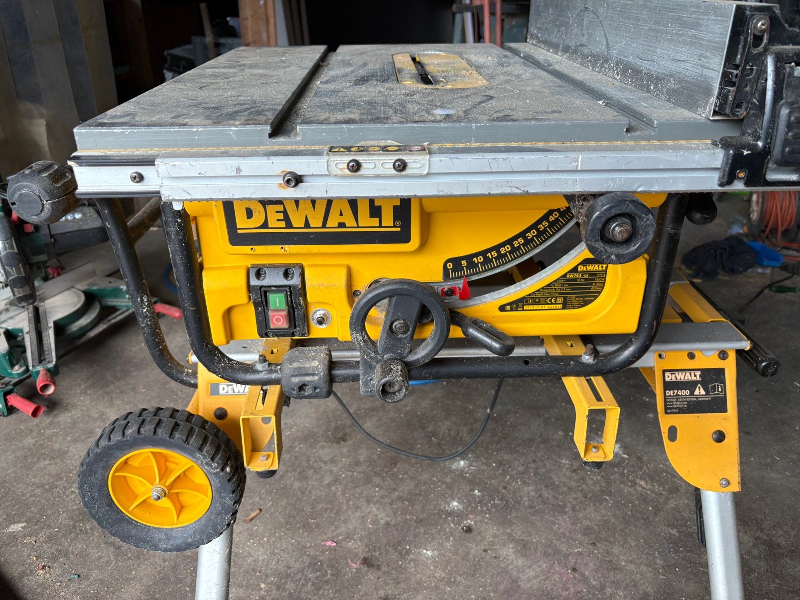 De Wald zaagtafel inklapbaar met wielen, Cirkelzaag, Ophalen of Verzenden, Zo goed als nieuw, 30 tot 70 mm