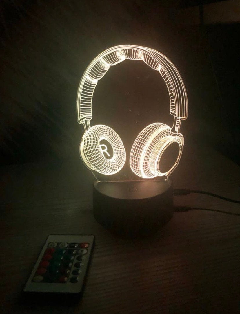 3D Creatieve Light Koptelefoon nacht Lamp, Ophalen, Nieuw