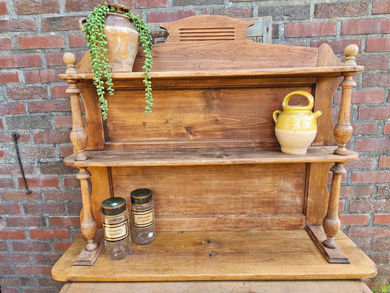 Oud brocant houten wandrek, Ophalen