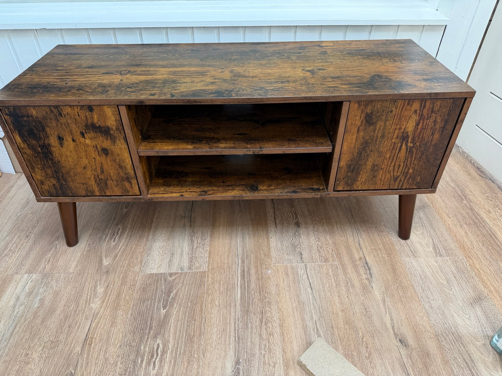 TV-meubel / Dressoir - Industrieel Hout, Ophalen, 100 tot 150 cm, Zo goed als nieuw, Minder dan 100 cm