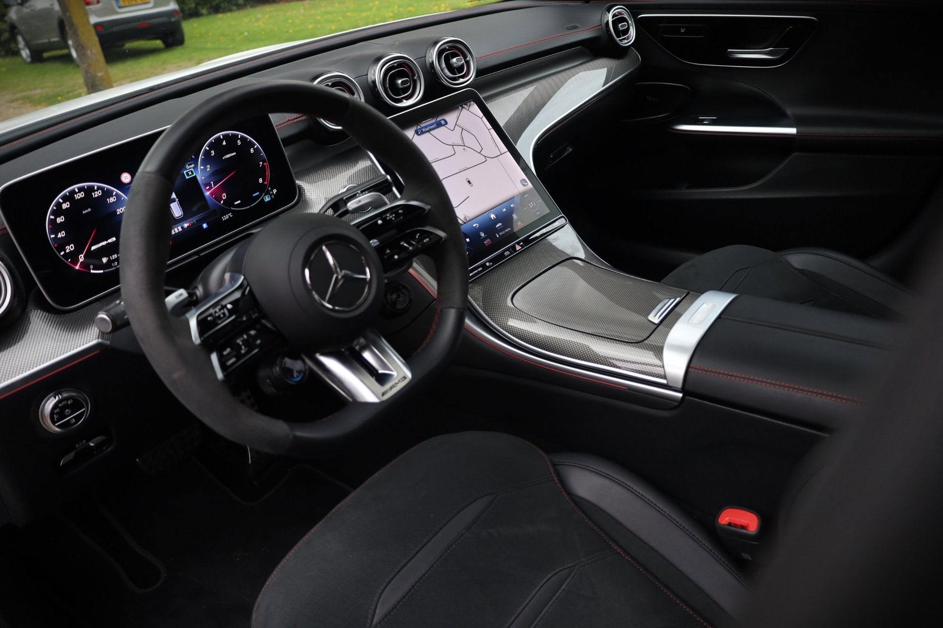 Mercedes-Benz C-klasse Estate AMG 43 4MATIC+ | 22.000KM | Pa, Auto's, Automaat, Dealer onderhouden, 4 cilinders, Alcantara